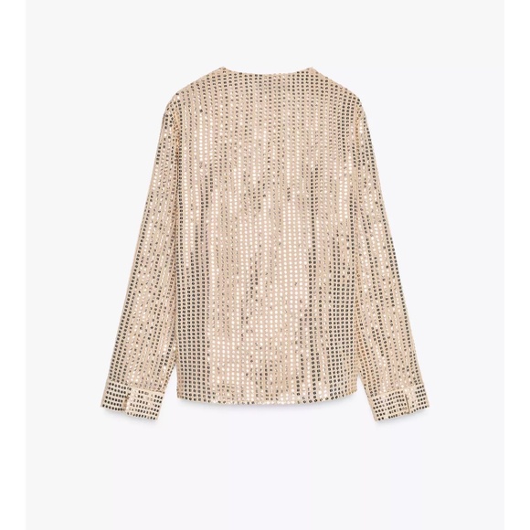 NWT Zara Sequin Wrap Blouse Sz.L - Picture 9 of 10